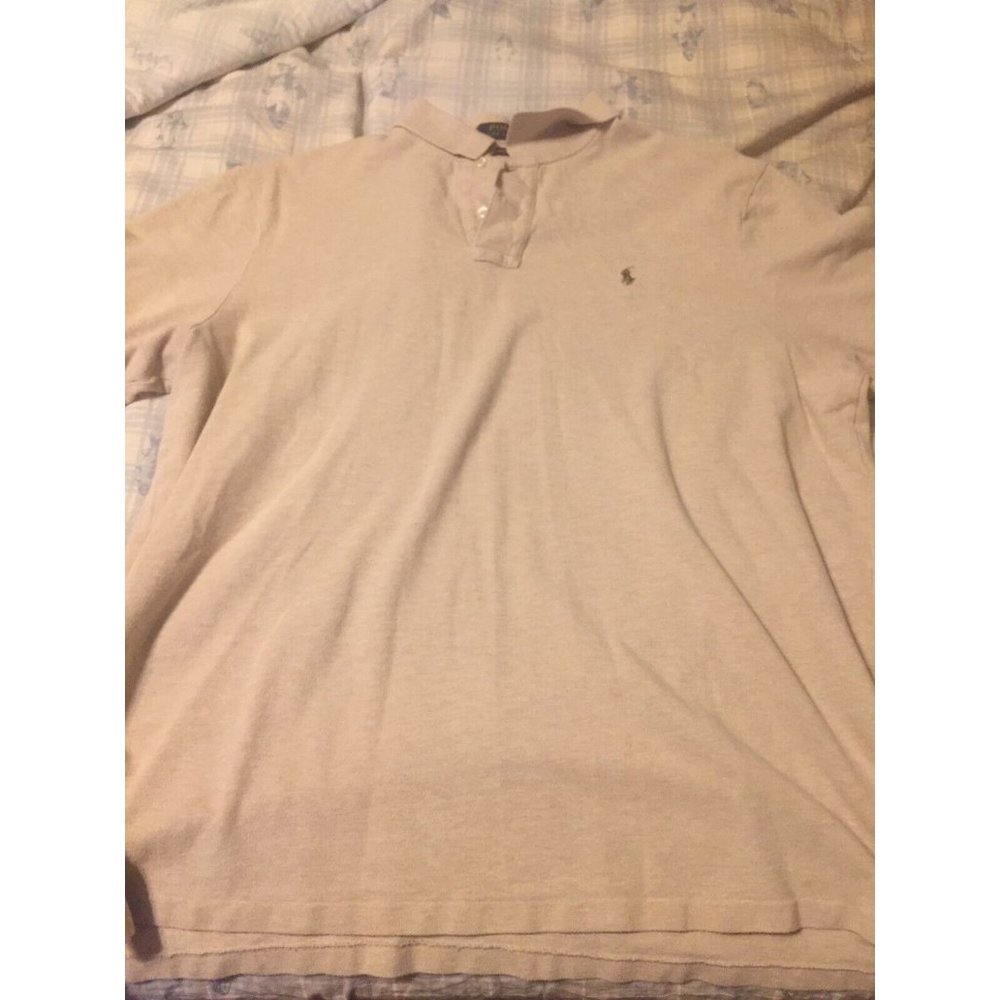 Polo Ralph Lauren Linen Button Short Sleeve Shirt Classic Fit Men's XL - Cream